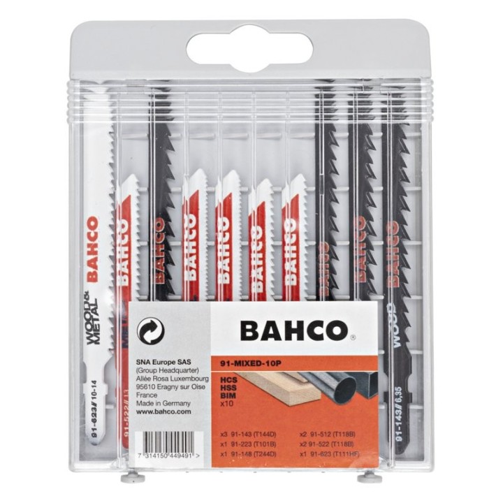 Λάμα σέγας 10 τεμ. 91-MIXED-10P BAHCO