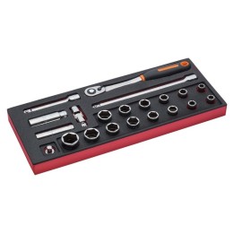 Καστάνια 1/2" 21 τεμ. 1/3" FF1E2201 BAHCO