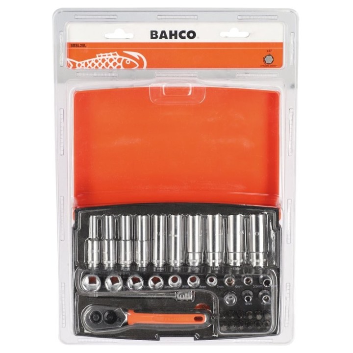 Καρυδάκι 1/4" 37 τεμ. SBSL25L BAHCO