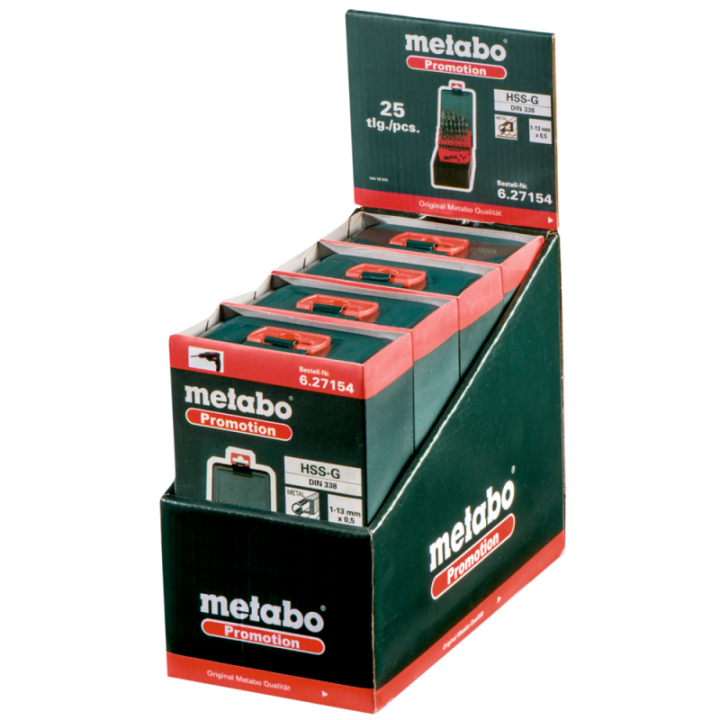 Metabo Σετ Τρυπάνια Μετάλλου HSS-G »SP« 25 τεμ. Ø 1 - 13 x 0.5 mm σε μεταλλική θήκη
