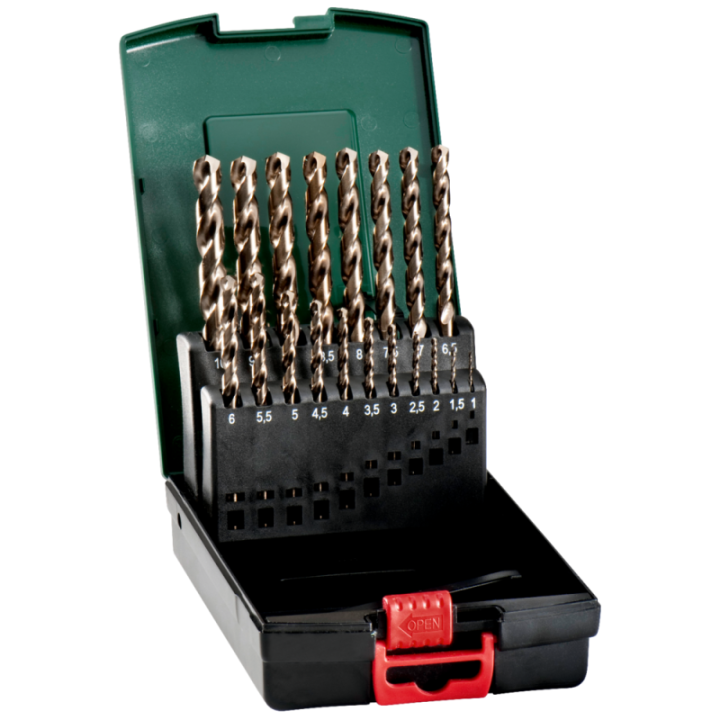 Metabo Σετ Τρυπάνια Μετάλλου HSS-Co 19 τεμ. Ø 1 - 10 x 0.5 mm σε πλαστική θήκη