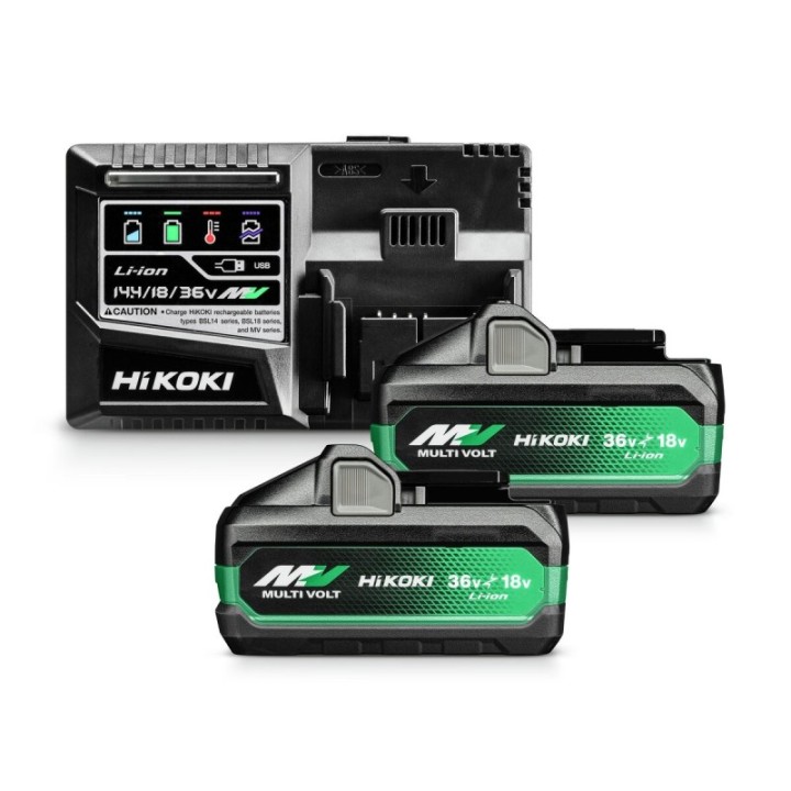 HiKOKI UC18YSL3WJZ Σετ Φόρτισης MultiVolt 2x BSL36B18X 36V 4.0Ah / 18V 8.0Ah + Φορτιστής UC18YSL3