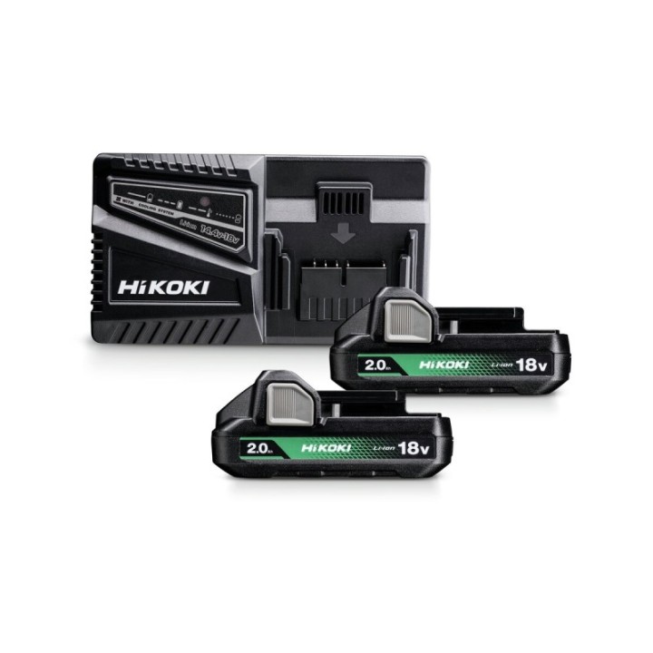 HiKOKI UC18YFSLWFZ Σετ Φόρτισης 18V 2x BSL1820M 2.0Ah + Φορτιστής UC18YFSL