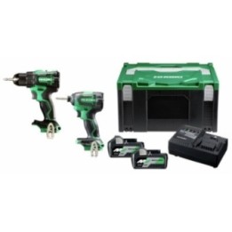 HiKOKI KC18DEWAZ Combo Set 18V Brushless Δραπανοκατσάβιδο DS18DE + Παλμικό WH18DE (2x MultiVolt  φορτιστής  θήκη HSC III)