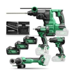 HiKOKI KC18DEWHZ Combo Set 18V Brushless 4 Εργαλείων DH1826DA + DS18DE + G1813DA + WH18DC (3x 5.0Ah  φορτιστής  τσάντα)