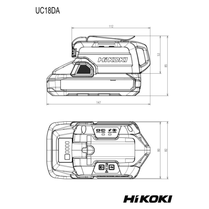 HiKOKI UC18DAW4Z Φορτιστής USB-C 65 W & Power Bank για Μπαταρίες 18V / MultiVolt (Τροφοδοτικό + Καλώδιο USB-C)