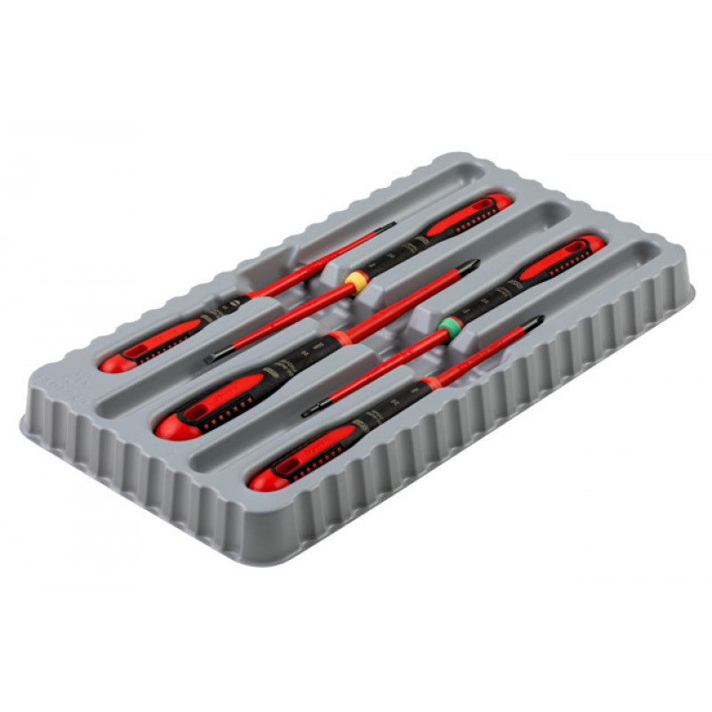 BE-9871SL ERGO™ λεπτή VDE μονωμένο ίσιο, Phillips και TORX® κατσαβίδια σετ με 3-υλικών χειρολαβή - 5 τεμάχια BAHCO