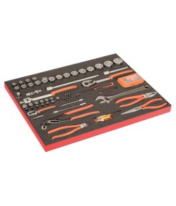 FF1A214LM FitandGo 3/3 αφρώδη ένθετα με χάραξη laser 1/4" και 1/2" σετ καρυδάκια, πένσα και σετ μύτες - 91 τεμάχια BAHCO