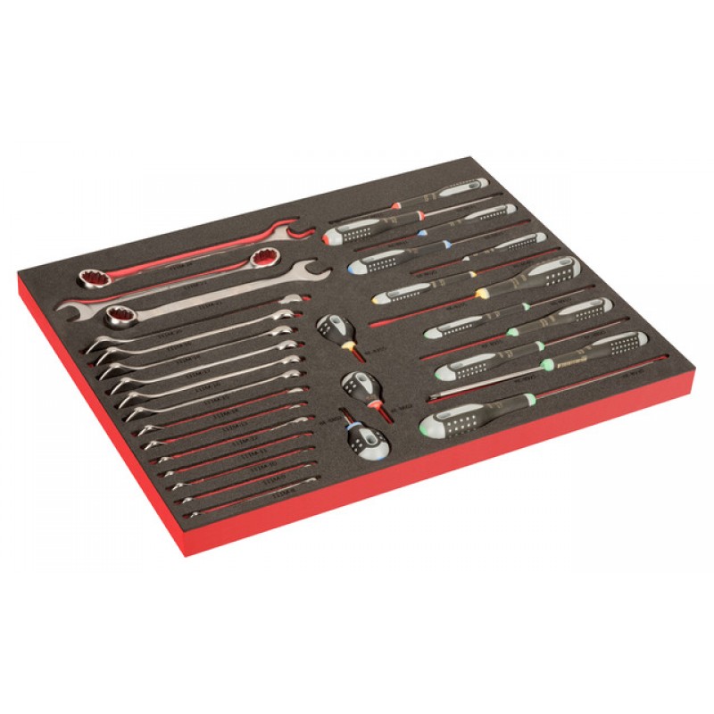 FF1A215LM FitandGo 3/3 αφρώδη ένθετα με χάραξη laser ERGO κατσαβίδια και γερμανοπολύγωνα - 31 τεμάχια BAHCO