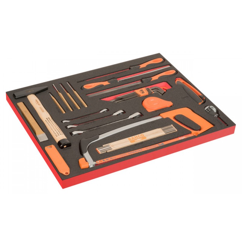FF1A216LM FitandGo 3/3 αφρώδη ένθετα με χάραξη laser κρούσης, κοπής, λίμα και Γωνιακά κλειδιά - 36 τεμάχια BAHCO