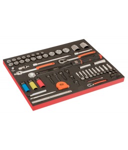FF1A218LM FitandGo 3/3 αφρώδη ένθετα με χάραξη laser δυναμόκλειδο με θυρίδα ασφάλισης, μπουζόκλειδα και  1/4" σετ καρυδάκια - 79 τεμάχια BAHCO