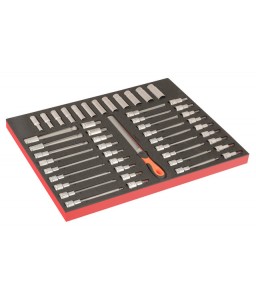FF1A219LM FitandGo 3/3 αφρώδη ένθετα με χάραξη laser 1/2" βαθιά καρυδάκια και καρυδάκια άλλεν σετ  - 49 τεμάχια BAHCO