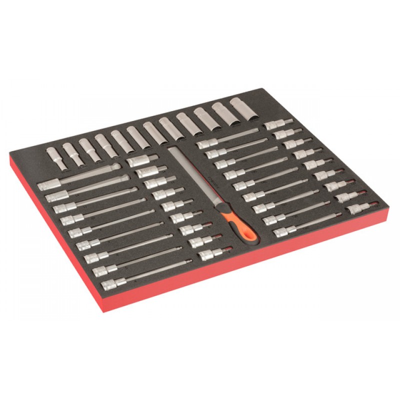 FF1A219LM FitandGo 3/3 αφρώδη ένθετα με χάραξη laser 1/2 βαθιά καρυδάκια και καρυδάκια άλλεν σετ  - 49 τεμάχια BAHCO
