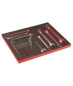 FF1A220LM FitandGo 3/3 αφρώδη ένθετα με χάραξη laser γερμανοπολύγωνα κλειδιά σετ και Ρυθμιζόμενο κλειδί (γαλλικό) - 21 τεμάχια BAHCO