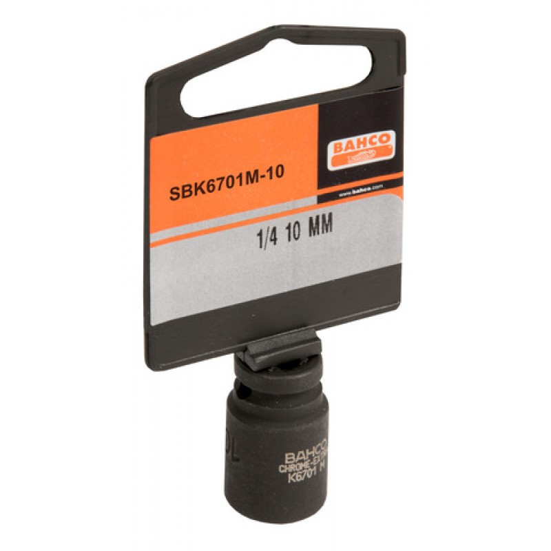 SBK6701M-6 1/4καρέ κρουστικό καρυδάκι μετρικό εξάγωνο προφίλ και φωσφατωμένο σε κρεμαστή συσκευασία πώλησης BAHCO
