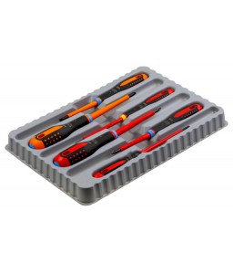 BE-9884S ERGO™ VDE μονωμένα ίσια και Pozidriv Combi-μύτη κατσαβίδια σετ με 3-υλικών χειρολαβή - 6 τεμάχια BAHCO
