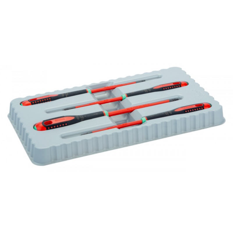 BE-9880SL ERGO™ λεπτά VDE μονωμένα κατσαβίδια TORX® σετ με 3-υλικών χειρολαβή - 4 τεμάχια BAHCO