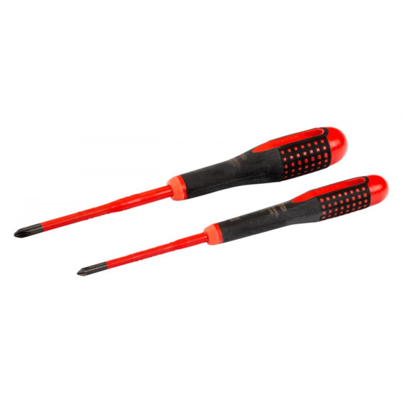 BE-9891SL ERGO™ σετ λεπτά VDE μονωμένα Phillips κατσαβίδια με 3-υλικών χειρολαβή - 2 τεμάχια BAHCO