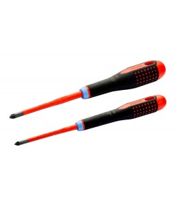 BE-9894SL ERGO™ σετ λεπτά VDE μονωμένα Pozidriv κατσαβίδια με 3-υλικών χειρολαβή - 2 τεμάχια BAHCO