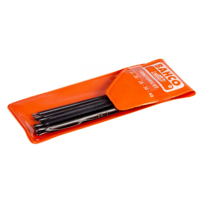 1996TORX/5T μακρύ με μπίλια TORX® L-κλειδιά σετ φωσφατιομένα - 5 τεμάχια BAHCO