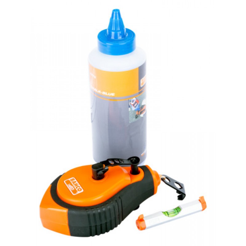CL-1221-SET Σημαδευτήρι κιμωλίας 3Χ , με επιστροφή 3x επαναφορά, φιάλη μπλε κιμωλίας 227g, αλφάδι νήματος- 3 τεμάχια BAHCO