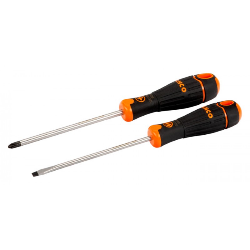 B219.012 BahcoFit ίσια/Phillips κατσαβίδια σετ με λαστιχένια χειρολαβή - 2 τεμάχια BAHCO