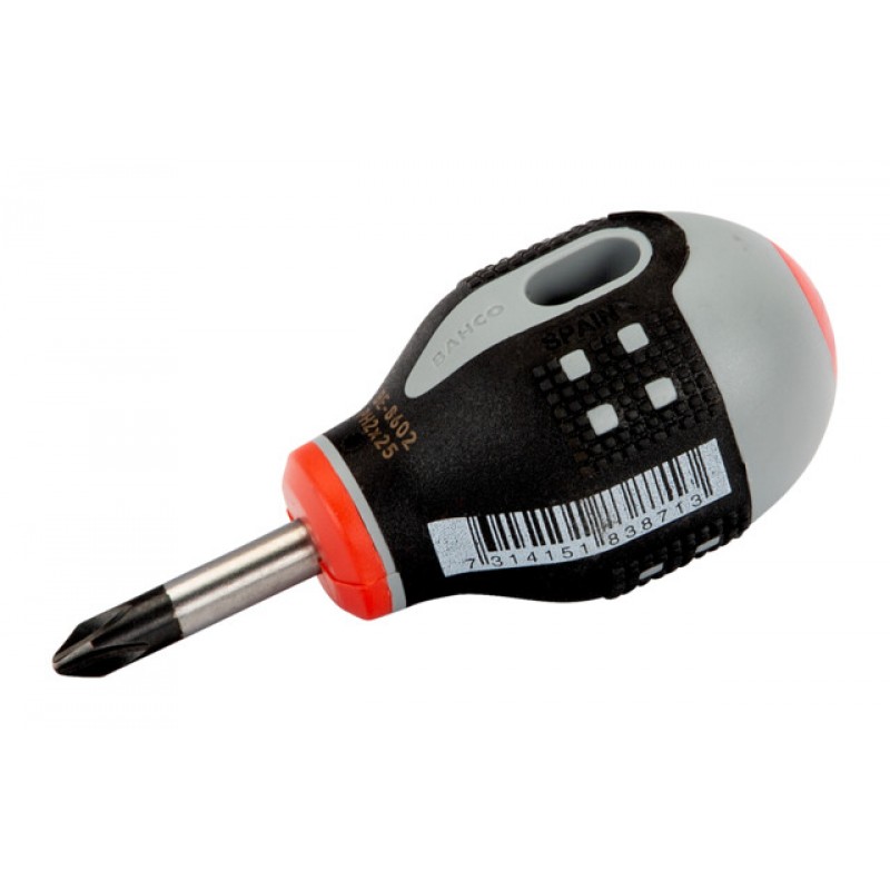 BE-8601 ERGO™ Phillips κατσαβίδια με κοντή λαστιχένια χειρολαβή BAHCO