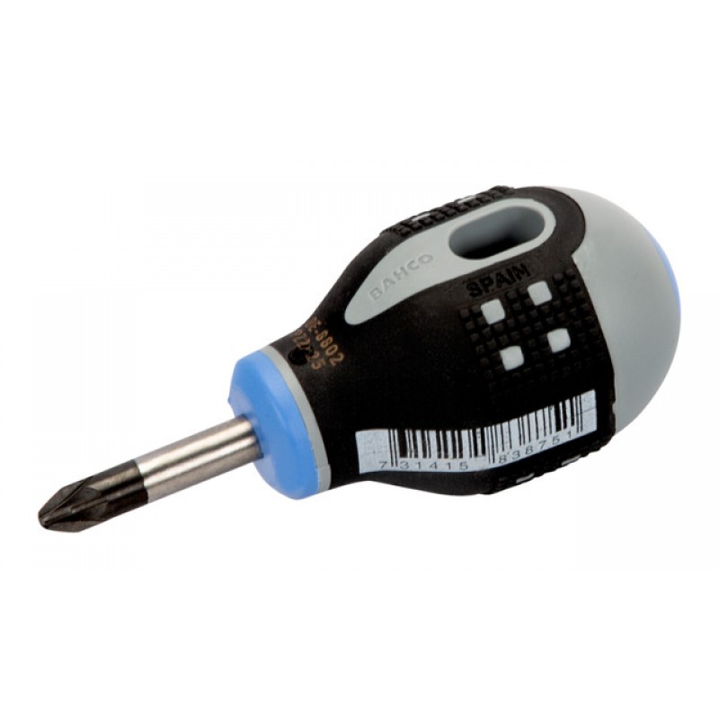 BE-8801 ERGO™ Pozidriv κατσαβίδια με κοντή λαστιχένια χειρολαβή BAHCO