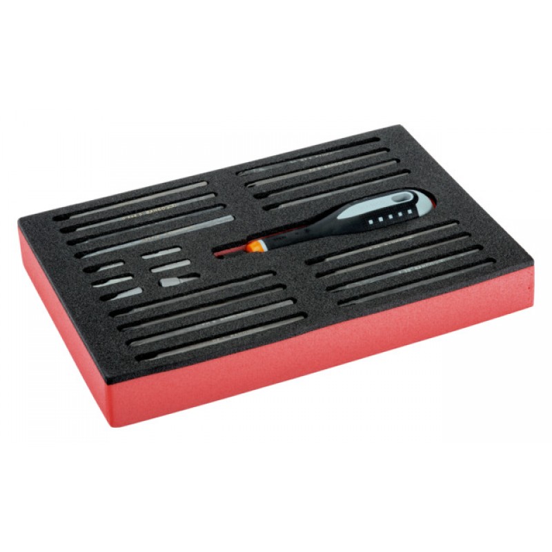 BE-8576 ERGO™ κατσαβίδι με λαστιχένια χειρολαβή και ανταλλάξιμες λεπίδες σετ/σετ μύτες - 22 τεμάχια BAHCO