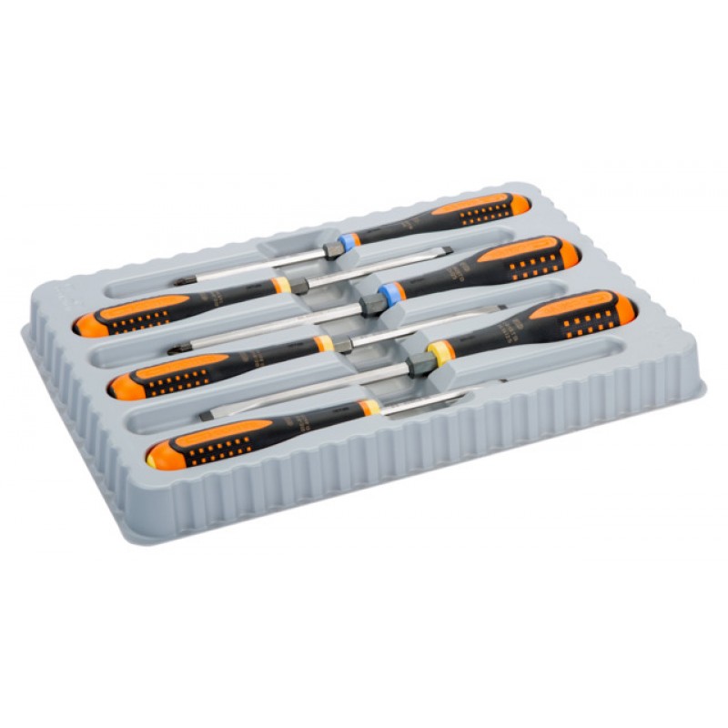 BE-9882TB ERGO™ περαστής λεπίδας ίσια/Pozidriv/εξάγωνα κατσαβίδια σετ με κρουστική χειρολάβή BAHCO