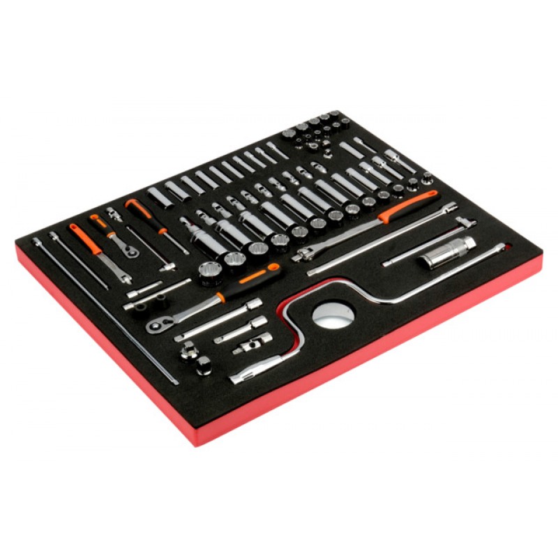 FF1A13 FitandGo 3/3 αφρώδες ένθετο 1/4" + 3/8" καρυδάκια και καστάνια με κεφάλι αχλάδι σετ - 83 τεμάχια BAHCO