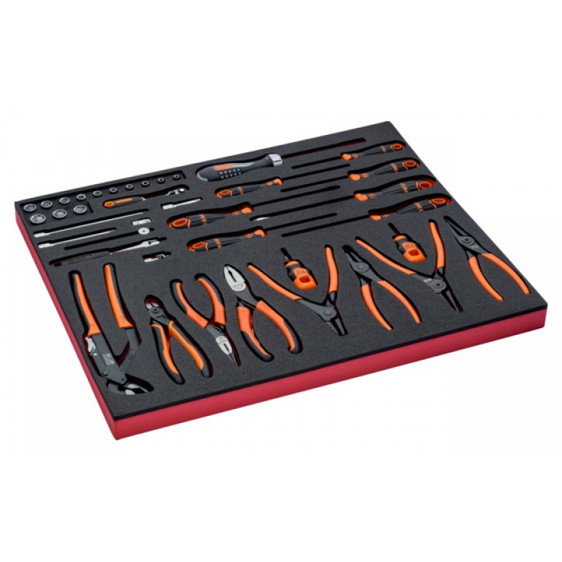 FF1A136 FitandGo 3/3 αφρώδες ένθετο 1/4 καρυδάκια/πένσα/κατσαβίδια σετ - 40 τεμάχια BAHCO