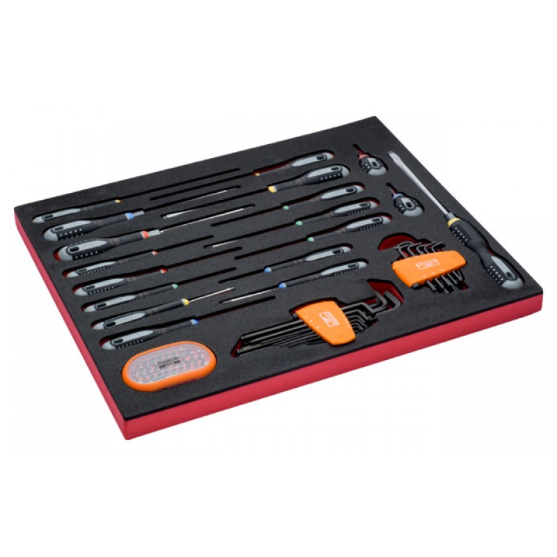 FF1A1005 FitandGo 3/3 αφρώδες ένθετο κατσαβίδι/L-κλειδιά/σετ μύτες - 66 τεμάχια BAHCO