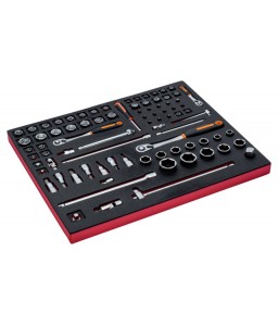FF1A2501 FitandGo 3/3 αφρώδες ένθετο 1/4" + 1/2" + 3/8" καρυδάκια και αχλάδι/στρόγγυλο κεφάλι καστάνια σετ - 83 τεμάχια BAHCO