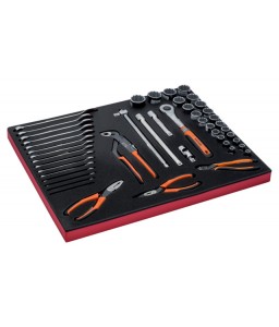 FF1A5019 FitandGo 3/3 αφρώδες ένθετο με κλειδιά/πένσα/σετ καρυδάκια - 47 τεμάχια BAHCO