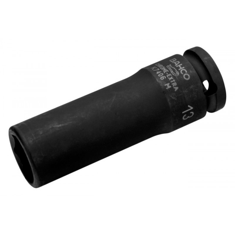 K7406M-13 3/8καρέ Μακρύ κρουστικό καρυδάκι μετρικό εξάγωνο προφίλ και φωσφατωμένο BAHCO