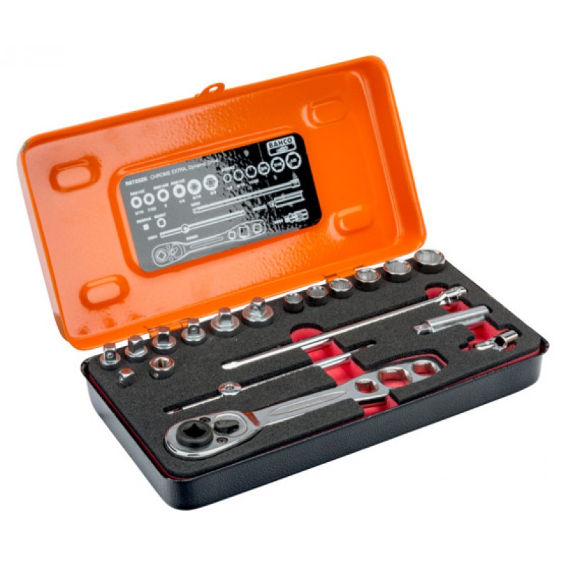 R6725ZK 1/4"καρέ σετ καρυδάκια με εξάγωνο προφίλ ίντσας και καστάνια ψυκτικού BAHCO