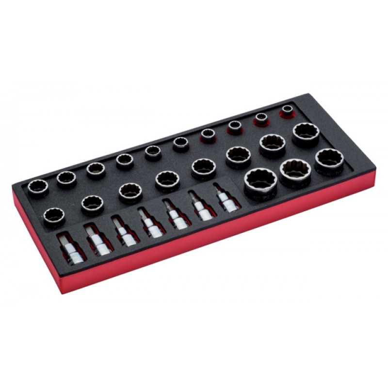 FF1E2205 FitandGo 1/3 αφρώδες ένθετο 1/2 σετ καρυδάκια - 28 τεμάχια BAHCO