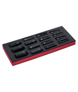 FF1E2213 FitandGo 1/3 αφρώδες ένθετο 1/2" Σετ μακρυά κρουστικά καρυδάκια - 15 τεμάχια BAHCO