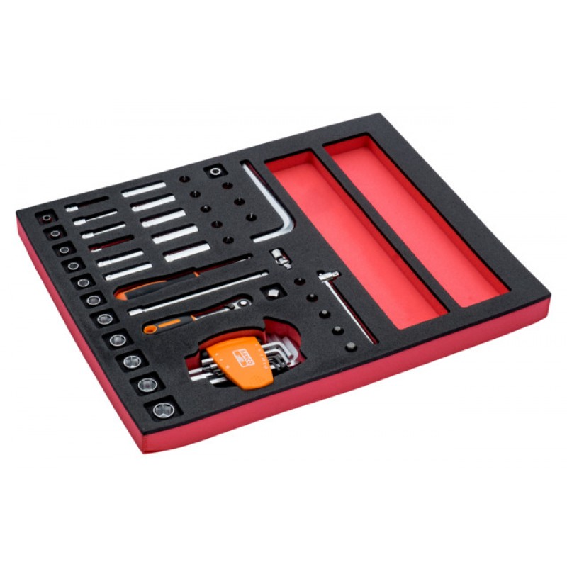 FF1F2001 FitandGo 2/3 αφρώδες ένθετο 1/4" καρυδάκια και καστάνια με κεφάλι αχλάδι σετ - 44 τεμάχια BAHCO