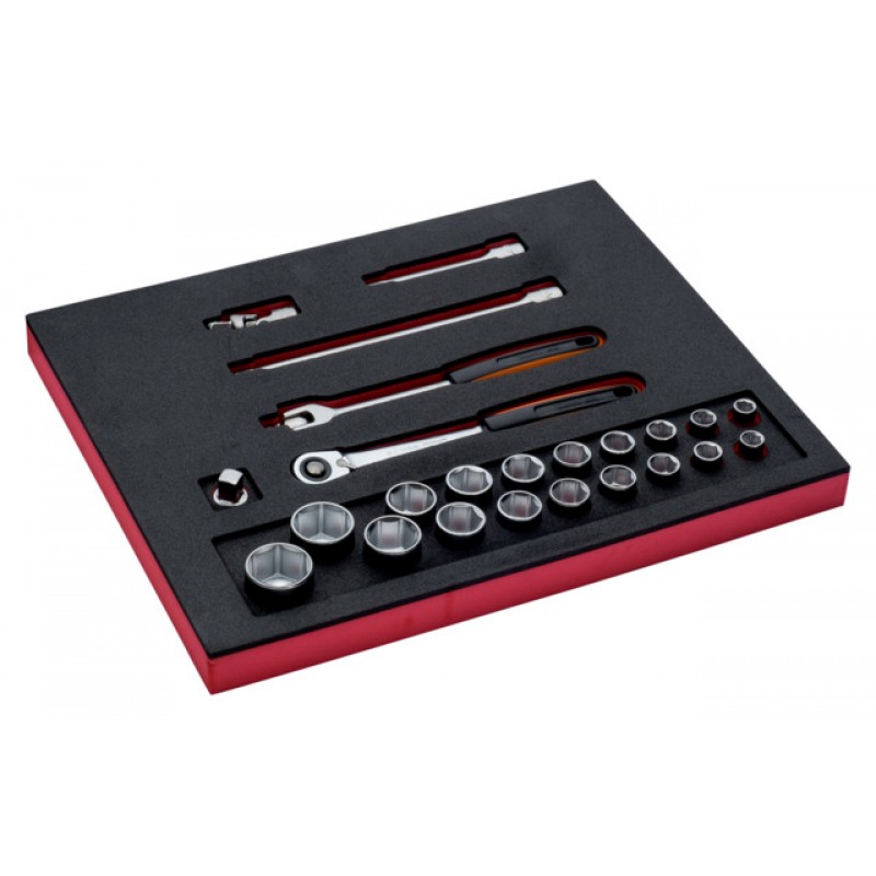 FF1F2002 FitandGo 2/3 αφρώδες ένθετο με καρυδάκια/σετ μύτες με μαγνητικό πιάτο - 53 τεμάχια BAHCO