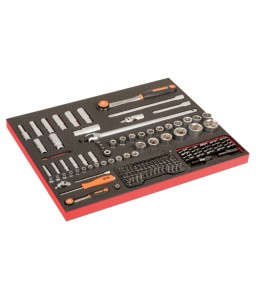 FF1A229 FitandGo 3/3 αφρώδες ένθετο 1/4" + 1/2" σετ καρυδάκια και σετ 100 μύτες κατσαβίδι  - 160 τεμάχια BAHCO