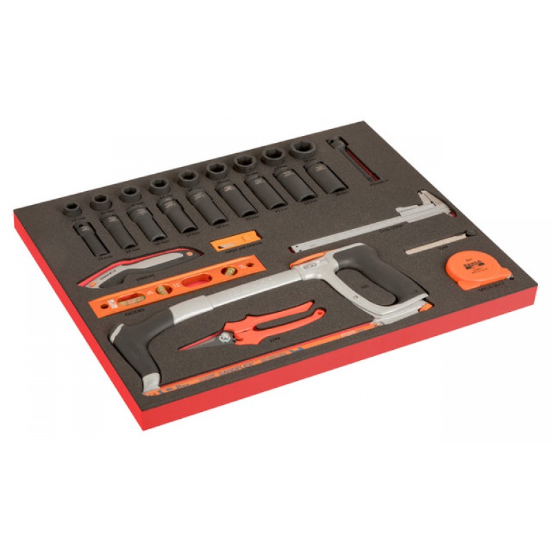 FF1A197LM FitandGo 3/3 αφρώδη ένθετα με χάραξη laser 1/2 κρουστικά σετ καρυδάκια, κοπής και μέτρησης - 36 τεμάχια BAHCO