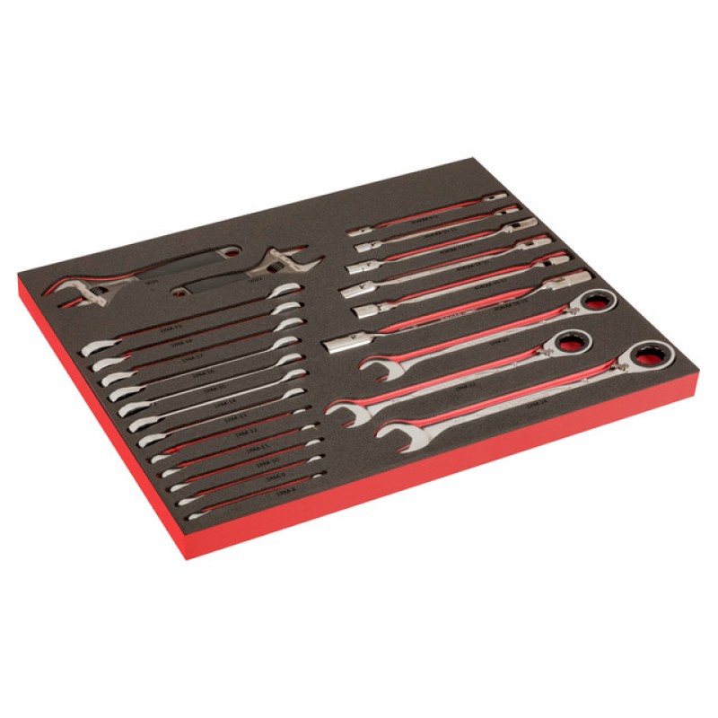 FF1A199LM FitandGo 3/3 αφρώδη ένθετα με χάραξη laser Ρυθμιζόμενο, καστάνιας και σπαστή κεφαλή κλειδί σετ - 23 τεμάχια BAHCO