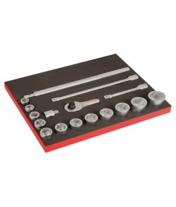 FF1A206LM FitandGo 3/3 αφρώδη ένθετα με χάραξη laser 3/4" σετ καρυδάκια - 17 τεμάχια BAHCO