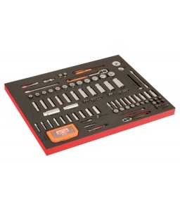 FF1A195LM FitandGo 3/3 αφρώδη ένθετα με χάραξη laser 1/2" και 1/4" σετ καρυδάκια και σετ μύτες - 139 τεμάχια BAHCO