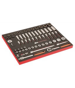 FF1A196LM FitandGo 3/3 αφρώδη ένθετα με χάραξη laser 1/2" σετ καρυδάκια και 1/2" Σετ μακρυά καρυδάκια - 67 τεμάχια BAHCO
