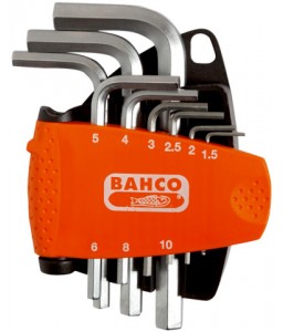 BE-9878 μετρικά εξάγωνα γωνιακά κλειδιά (Άλλεν) σετ με Nickel φινίρισμα και δύο στοιχείων μικρού μεγέθους βάση - 9 τεμάχια BAHCO