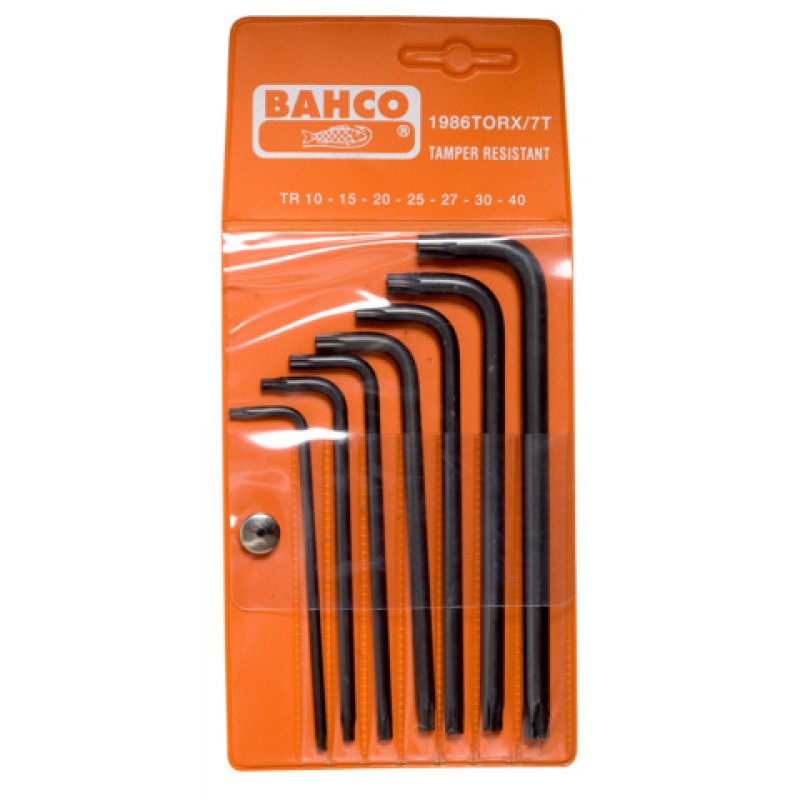 1986TORX/7T μακρύ με τρύπα TORX® L-κλειδιά σετ φωσφατιομένα - 7 τεμάχια BAHCO