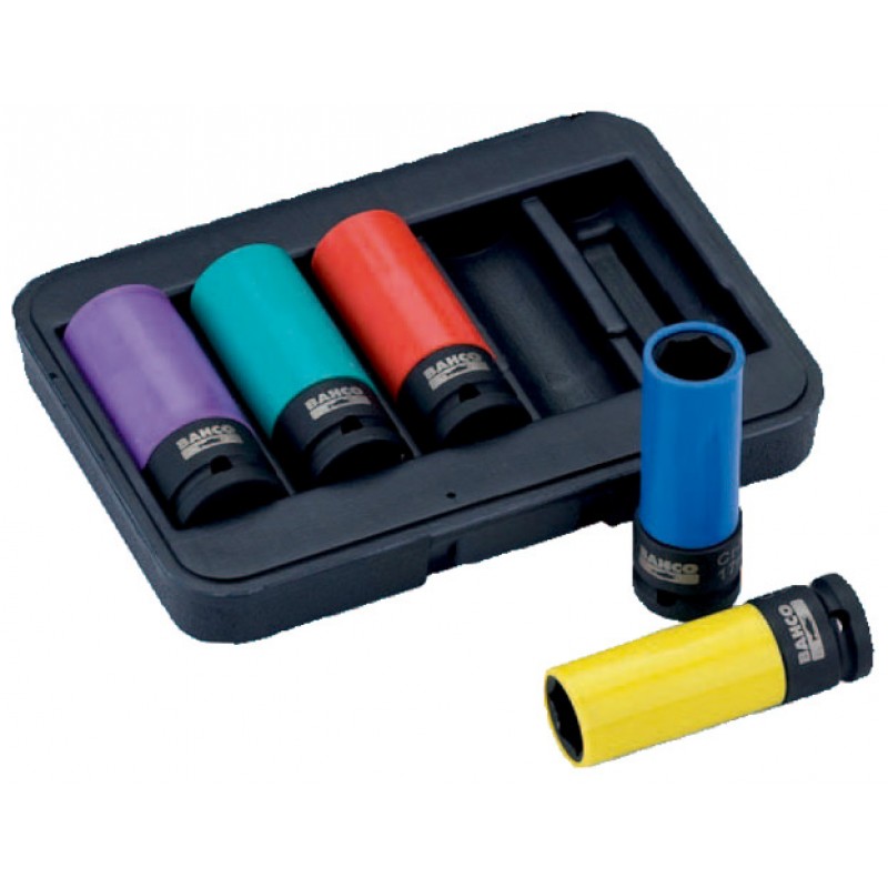 BWSS12P5 17, 19, 21, 22 και 24 mm  Σετ κρουστικά τροχών καρυδάκια BAHCO